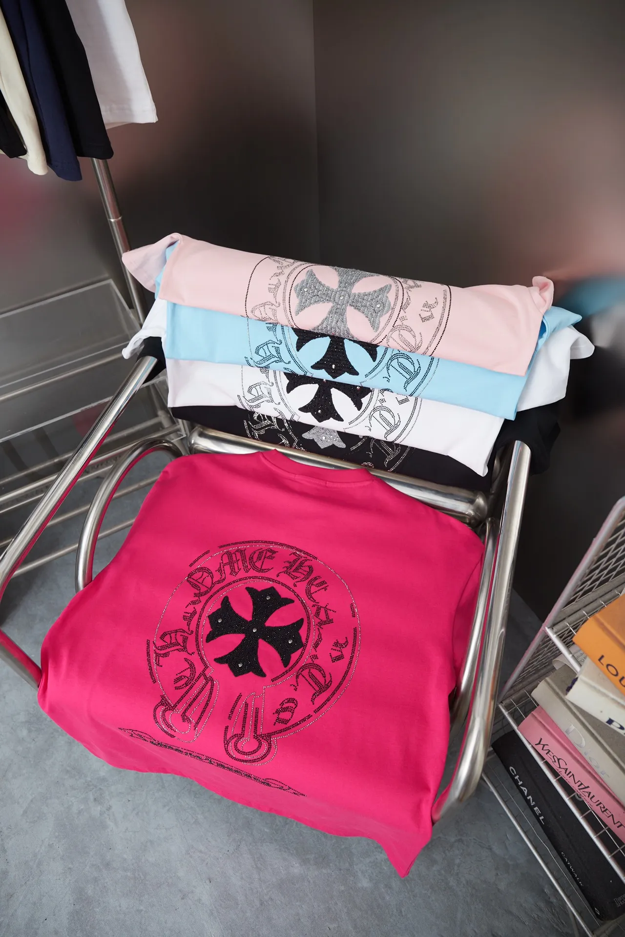 Ch*ome Hearte 26SS New Arrival logo 100% 32 1X 1 ➕ logo ：Black/White/Pink/ /Blue Size：S/M/L/XL